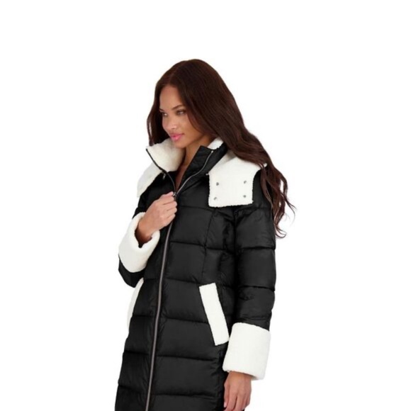 Tahari black and white puffer jacket - Picture 2 of 3